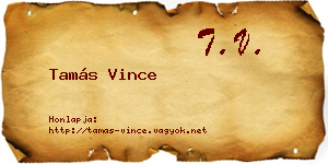 Tamás Vince névjegykártya